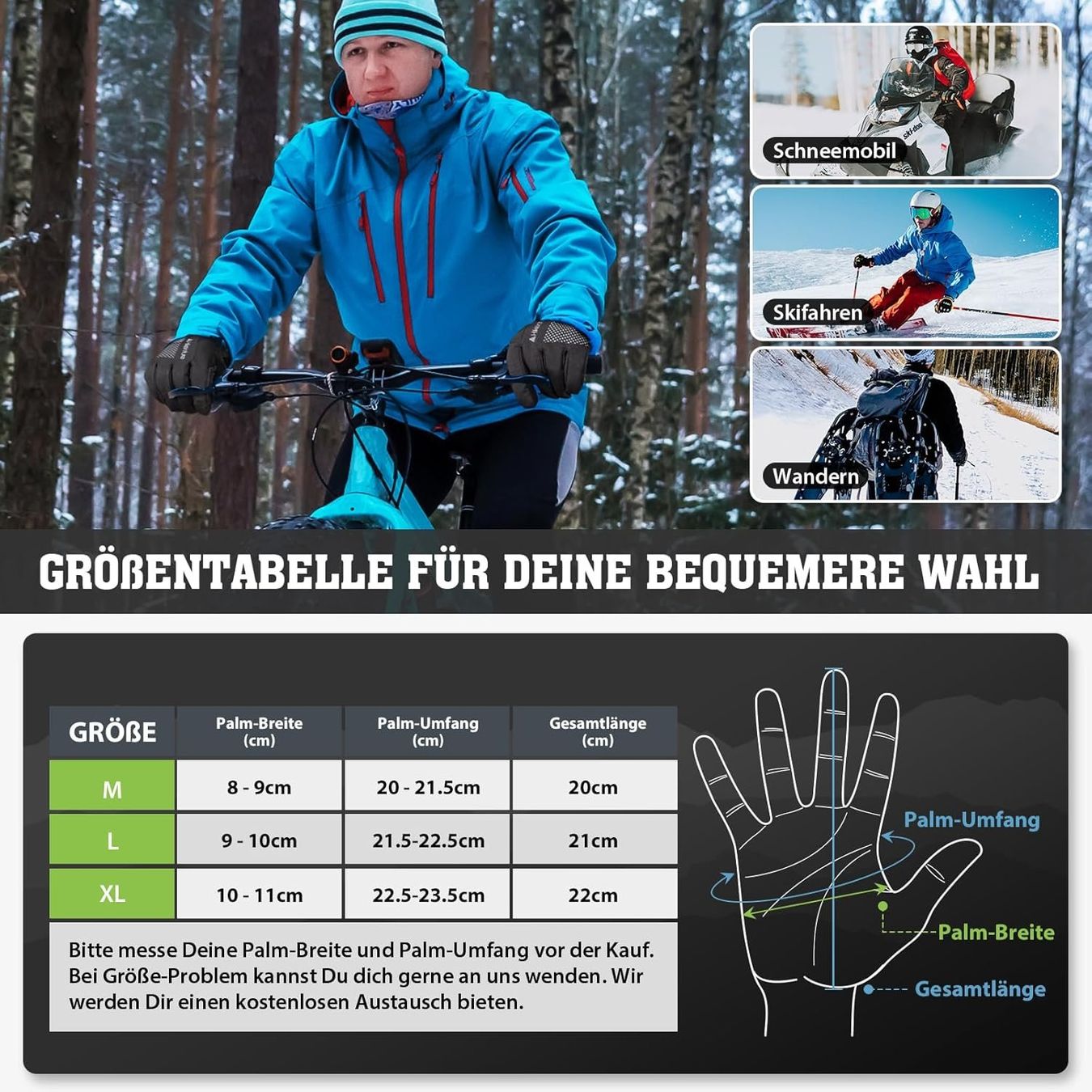 Guanti & manicotti: Winterhandschuhe- [Mit 3M Thinsulate Insulation] Gr. L – Nuovo e nell'imballaggio originale da Nuglar venduto da SaleRitter 2