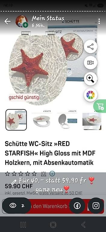 WC: Wunderschöner Wc Deckel mit Absenkautomatic – Neu und originalverpackt aus Wittenbach von Handfest