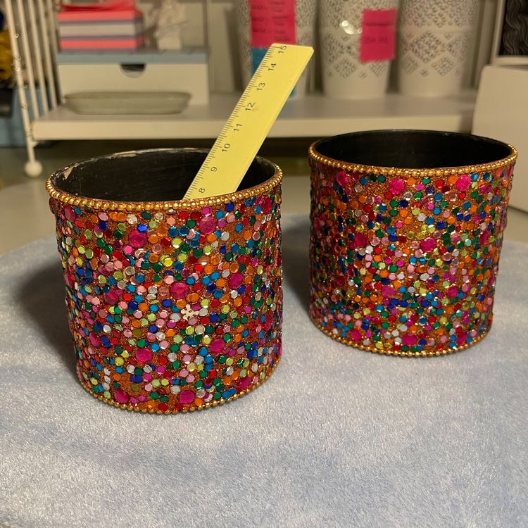 MIJOMA Herz-Schmuckdose 2er Set  Indische Perlenbox Mit Glitzersteinen,  Vintage Aufbewahrung Perlen Schmuckbox 2er Set