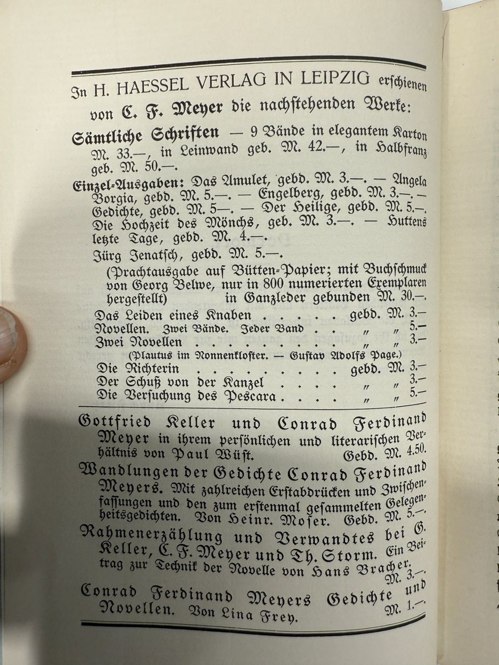 Libri: Conrad Ferdinand Meyer: Ein deutscher Lyriker – Usato da Erstfeld venduto da Mario_boe0 4