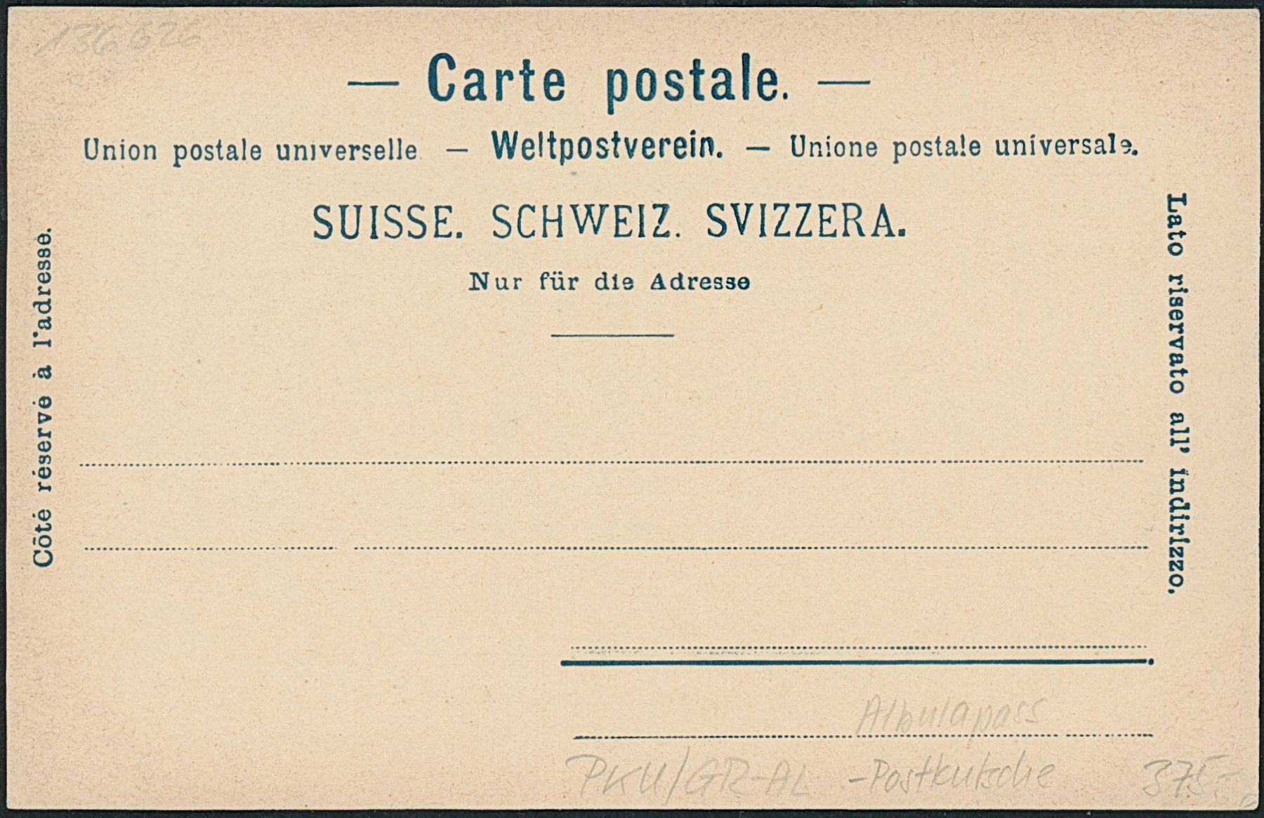 Cartoline postali: GR Albula Pass - Postkutsche – Nuovo (secondo la descrizione) da Schindellegi venduto da stationary 1