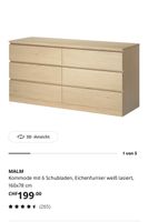2x IKEA MALM Kommode Eichenfurnier