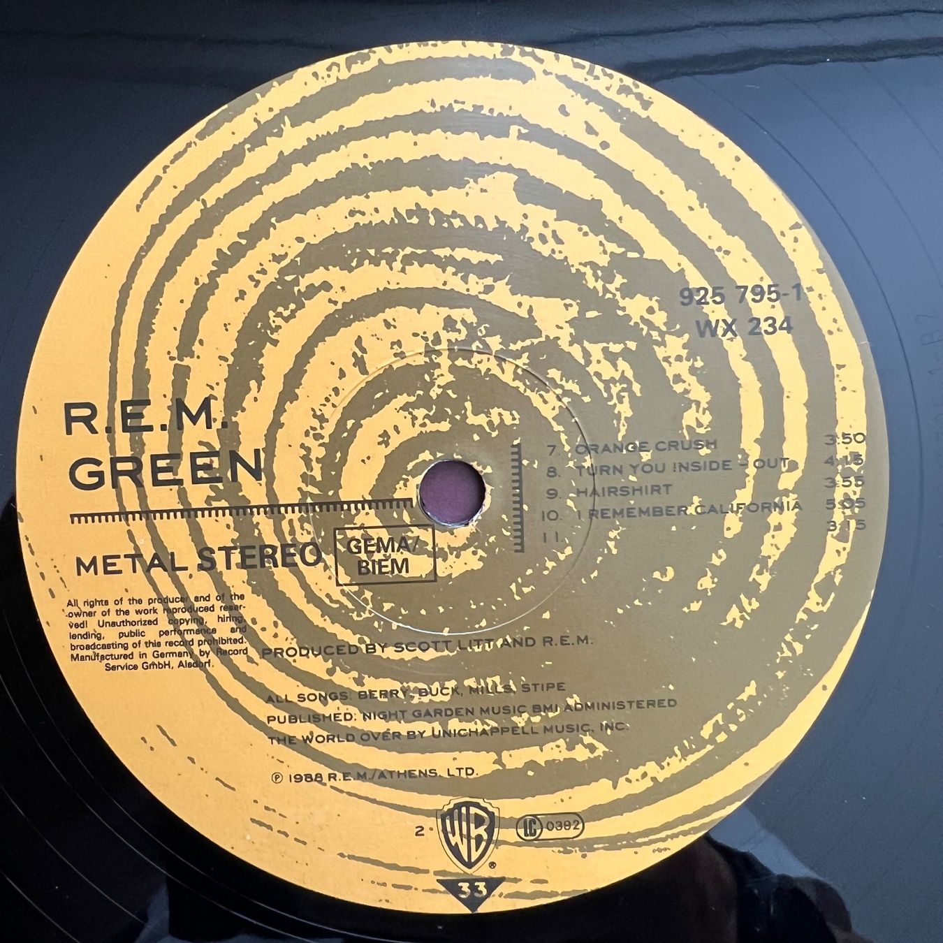 Schallplatten: R.E.M. -  Green // 1. D-Press. 1988 - Very nice Copy – Gebraucht aus Gais von soundcave57 2