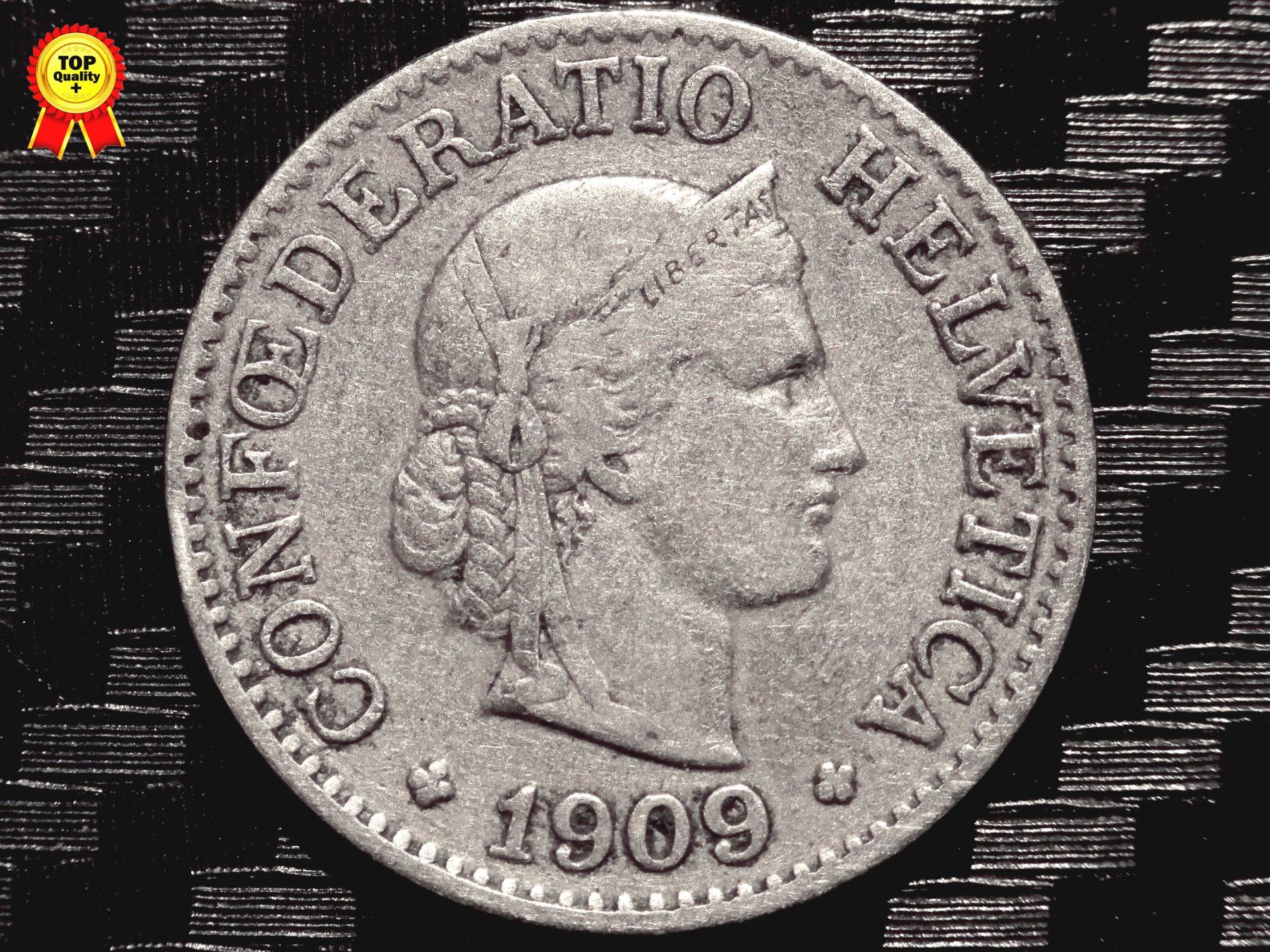 Tutti le monete: 1909 - 10 cts. 2.00 Mio.! 2.89gr – Usato da Courgenay venduto da ZubR237