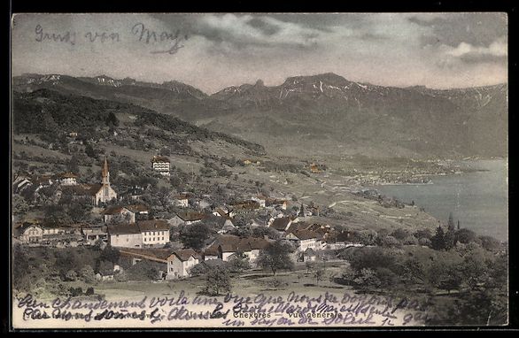 Cartoline postali: AK Chexbres, Vue générale – Usato da Berlin venduto da bartko-reher