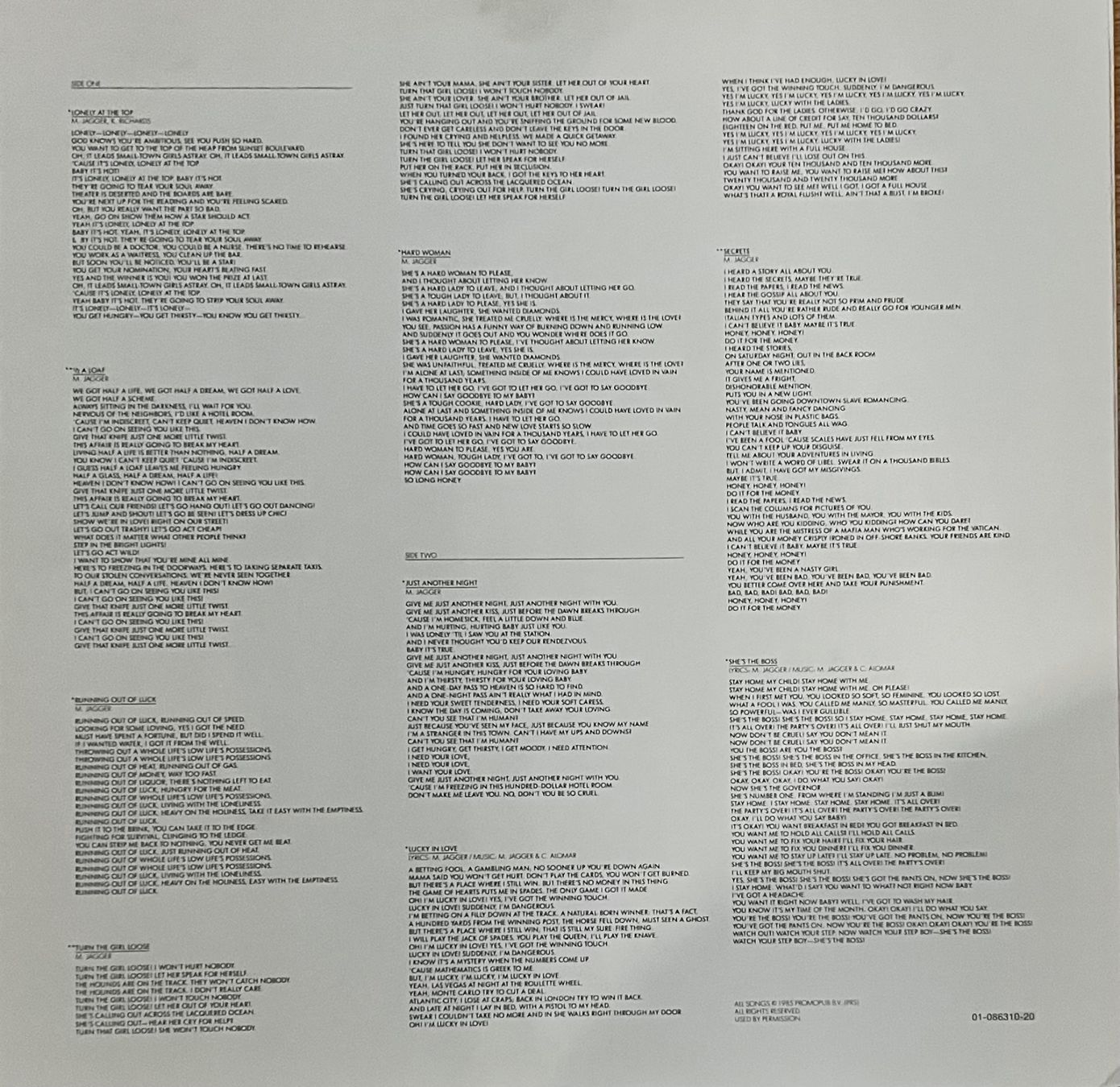 Schallplatten: MICK JAGGER - SHE’S THE BOSS – Gebraucht aus Horw von Belowzero0 2