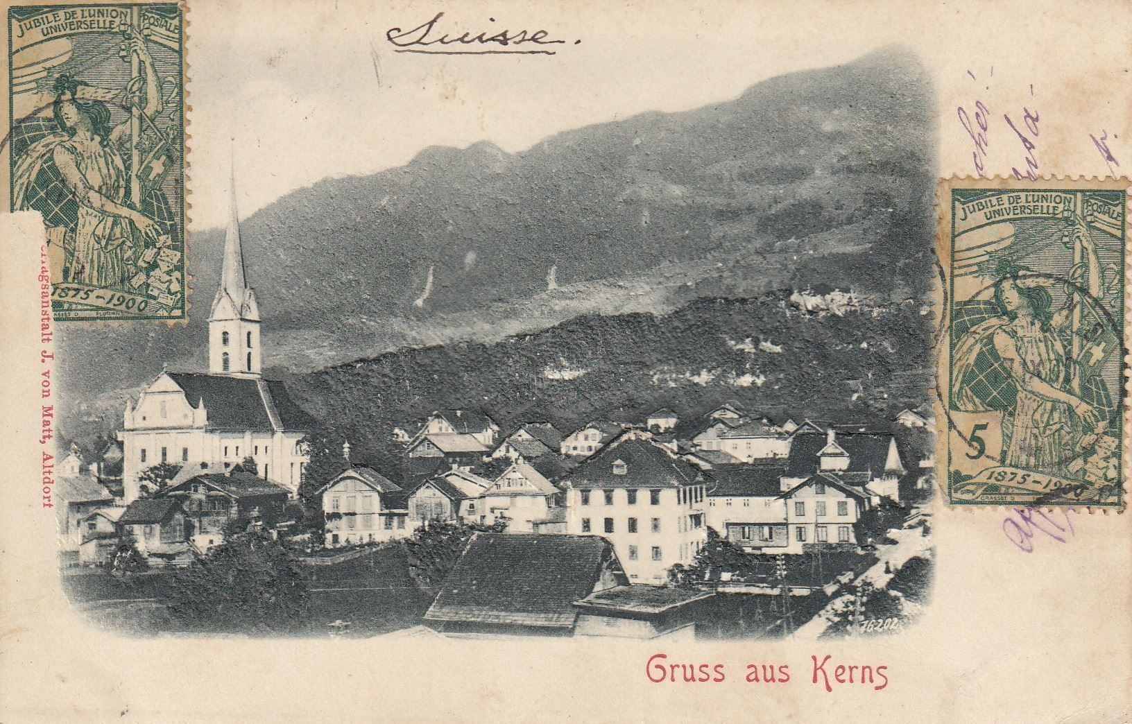 Cartoline postali: Kerns  OW        um 1900 – Usato da Brig venduto da Valcards54