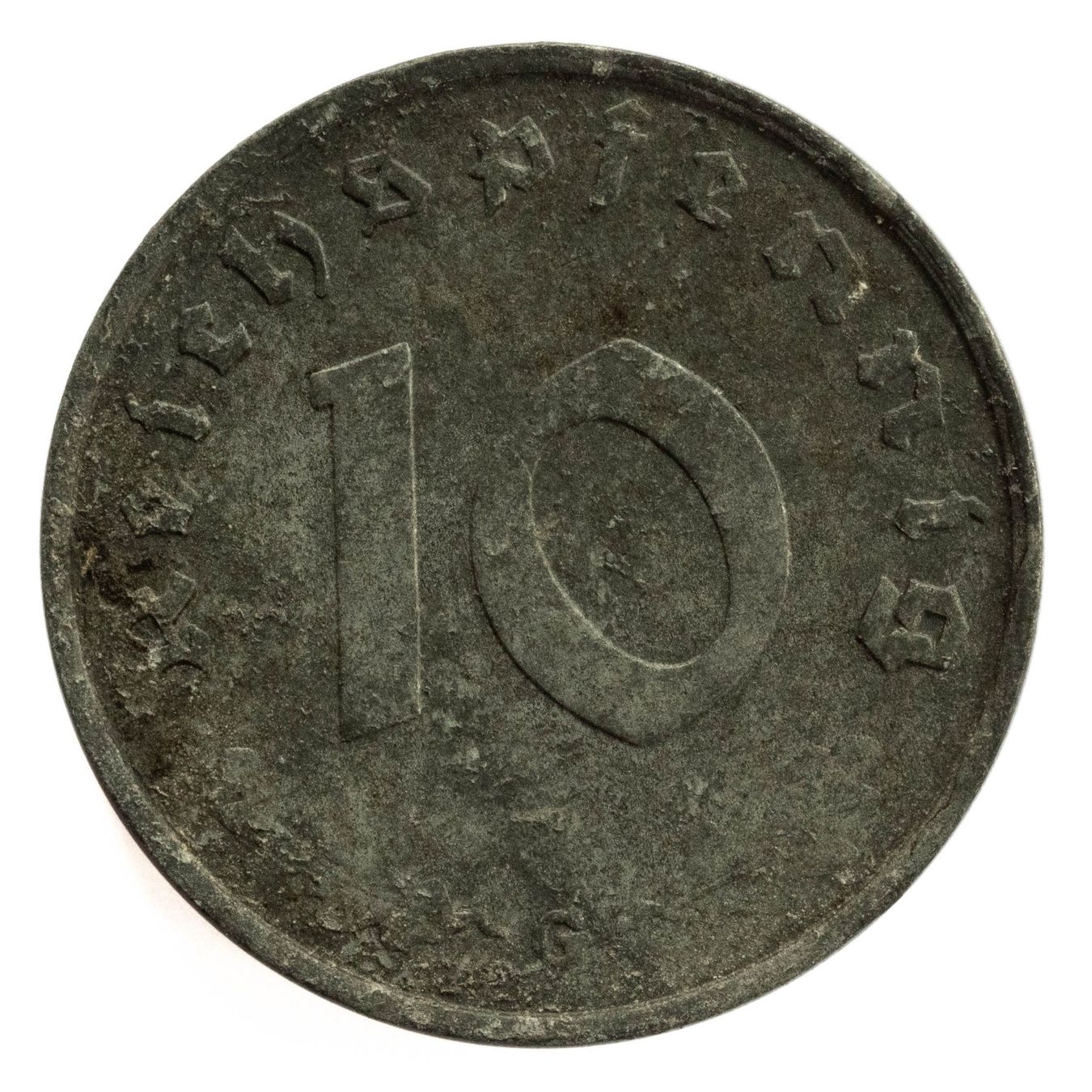 Alle Münzen: Deutschland - 10 Reichspfennig - 1944 - G – Gebraucht aus Rotkreuz von num_6343