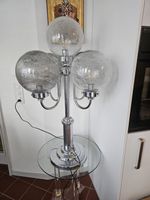 Vintage Tischlampe 5-flammig Chrom Glaskugeln