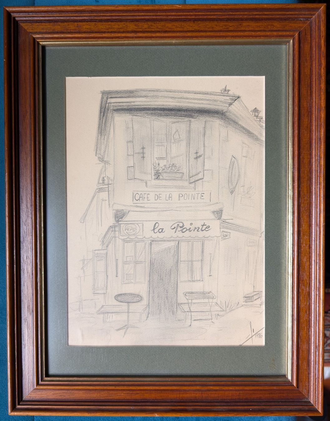 Gemälde: C. BRIOTTET : Dessin "Café de la Pointe", Genève – Gebraucht aus Petit-Lancy von kine 3