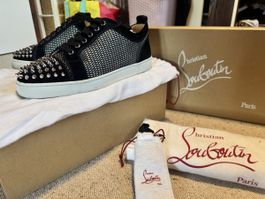 Louboutin Louis Junior Spikes Sneakers T.41 – Black/Silver +