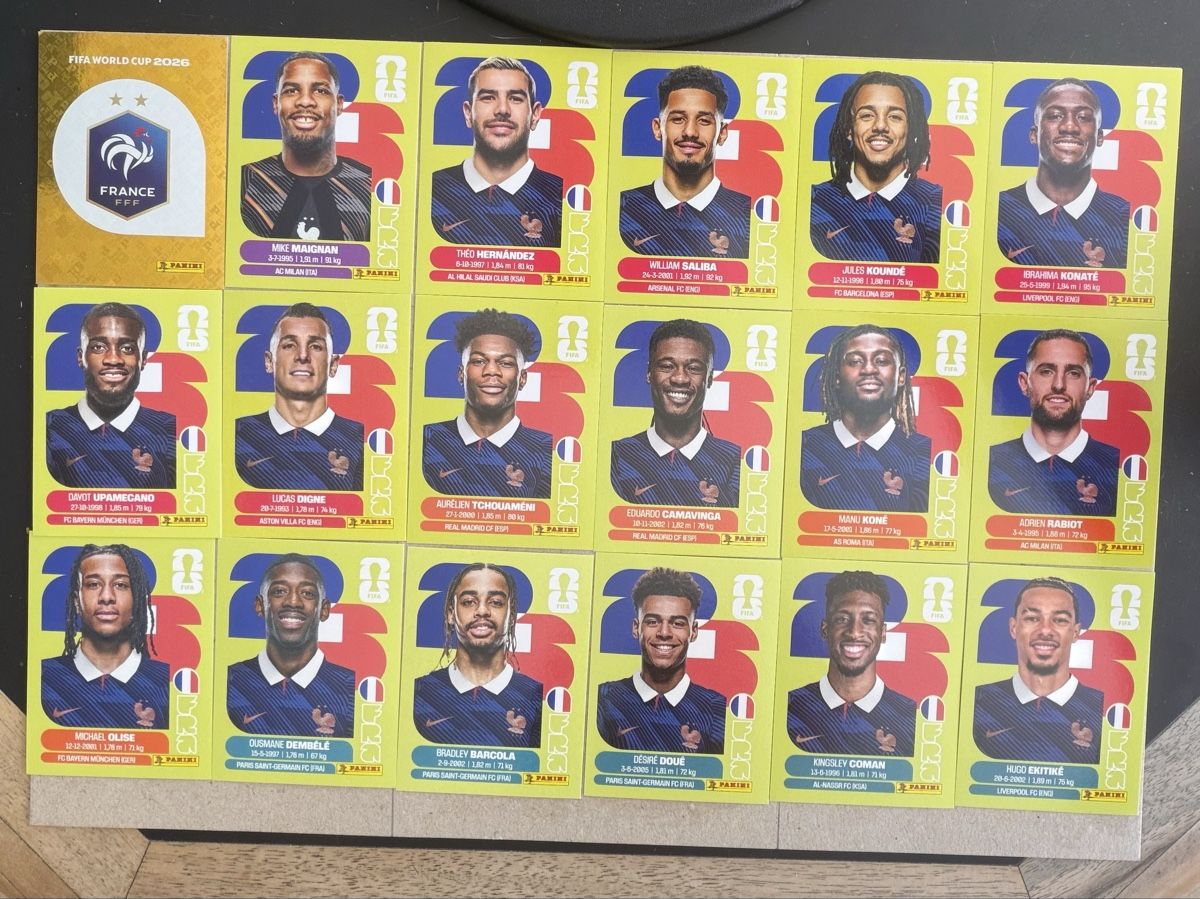 Panini Carte collezionabili: PANINI WM 2026 FRANKREICH - 18 Bilder!!! – Nuovo (secondo la descrizione) da Eggersriet venduto da Danytyna
