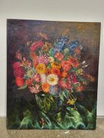 Blumenstillleben Öl auf Holz  Antik