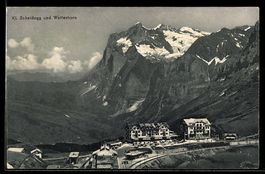 AK Kl. Scheidegg, Ortsansicht und Wetterhorn