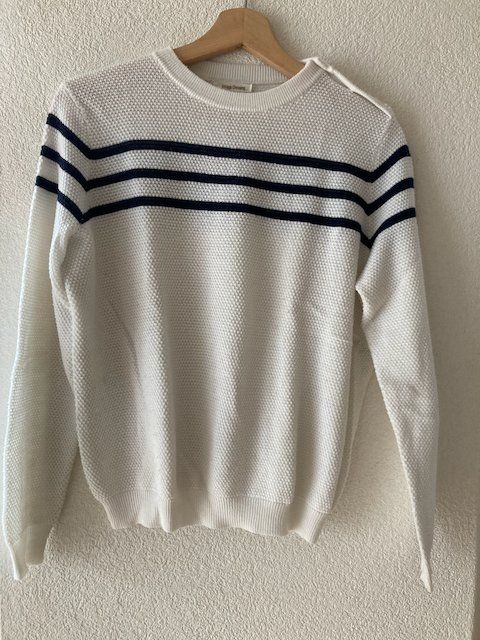 Pullover & Sweatshirts: Hübscher Strickpullover, Streifen blau – Gebraucht aus Glarus von Life_Fashion_Art