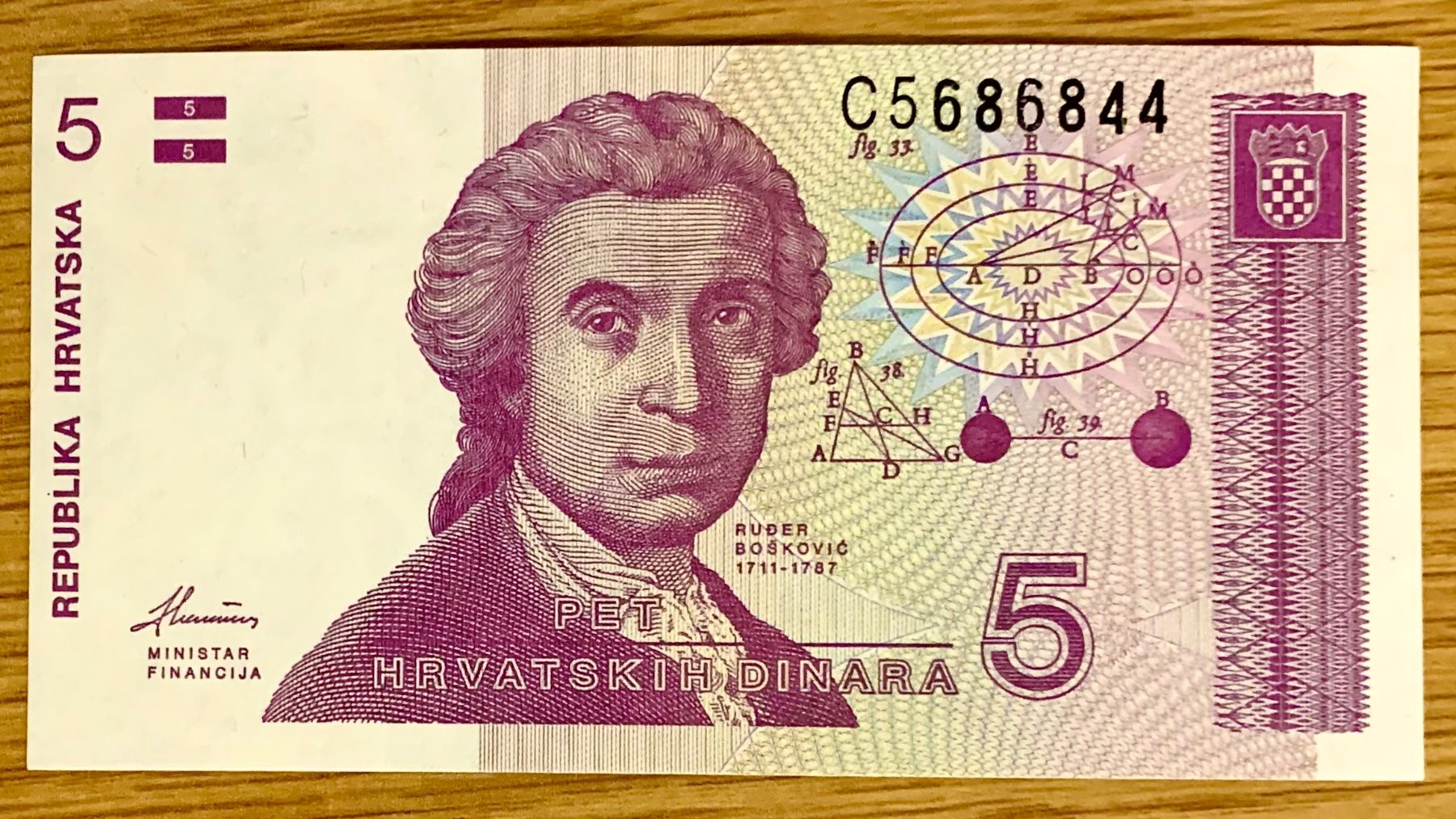 Banconote: 5 Dinara Kroatien 1997!!! UNC!!! – Nuovo (secondo la descrizione) da Oberentfelden venduto da NunoLouro