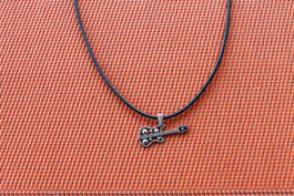 Collier pendentif guitare Rock Argenté - idée cadeau!