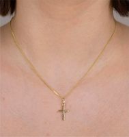 Anhänger Kreuz aus1 Karat Gelbgold Kreuz aus 333Gelbgold rho