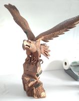 Imposante handgeschnitzte Adler Skulptur Massivholz - 95cm