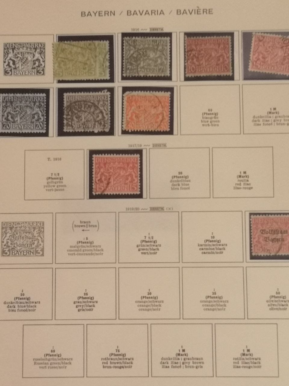 Tutti i francobolli: Deutsche Briefmarken 1916-1920. 10 Seiten. – Usato da Bern venduto da Yunkom