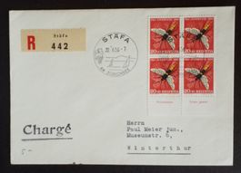 JB31) 1956, Pro Juventute, Sonderstempel STÄFA, mit Tabs