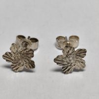 Vintage Silver silber Stud Earrings Boucles d'Oreilles #A4