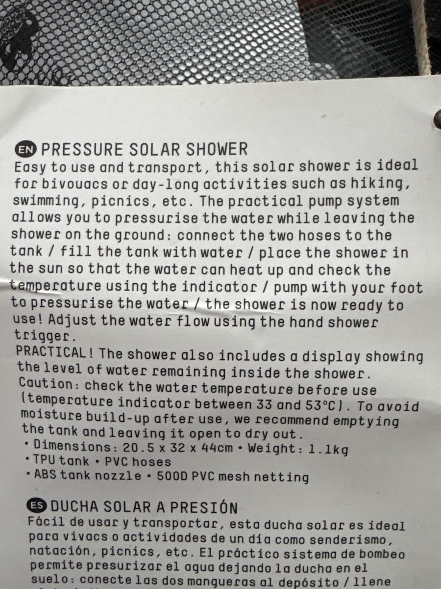 Docce: Douche solaire à pression – Nuovo e nell'imballaggio originale da Düdingen venduto da Yellow 1