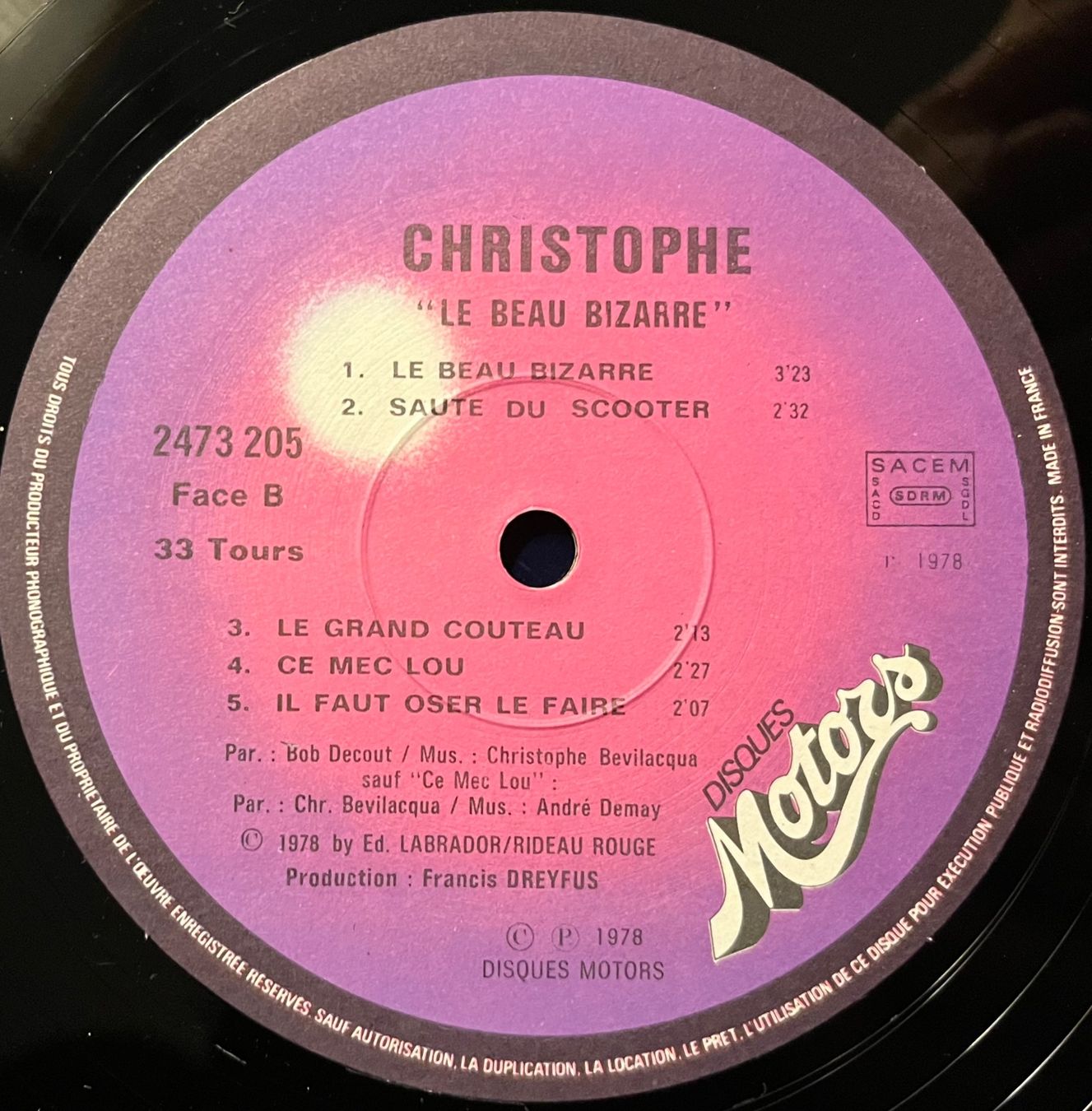 Schallplatten: CHRISTOPHE - LE BEAU BIZARRE - 33 Tours – Gebraucht aus Bussigny von vinyl-pas-cher 3