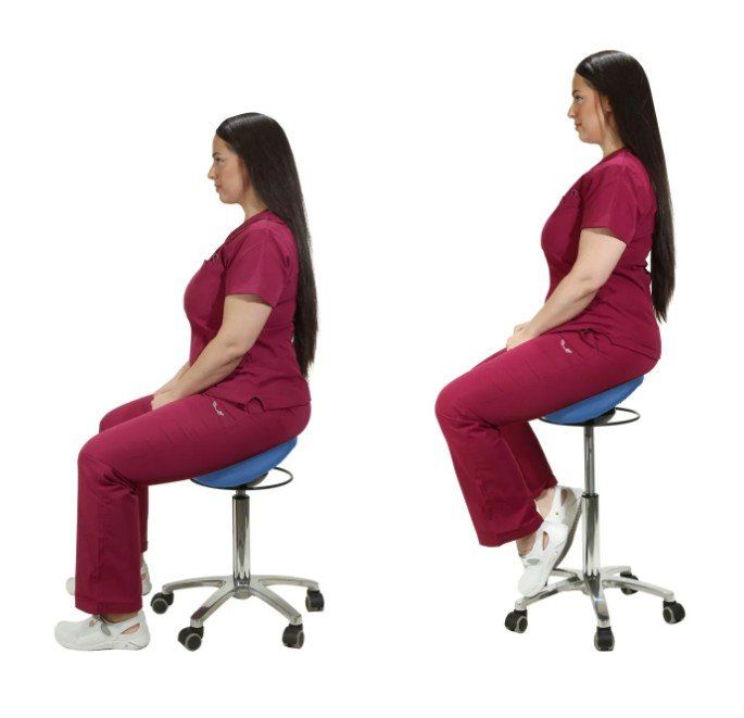 Sgabelli: Sattelsitz-Hocker BLAU mit Schwing-Mechanismus – Nuovo e nell'imballaggio originale da Schaffhausen venduto da Praxis-Nova 6