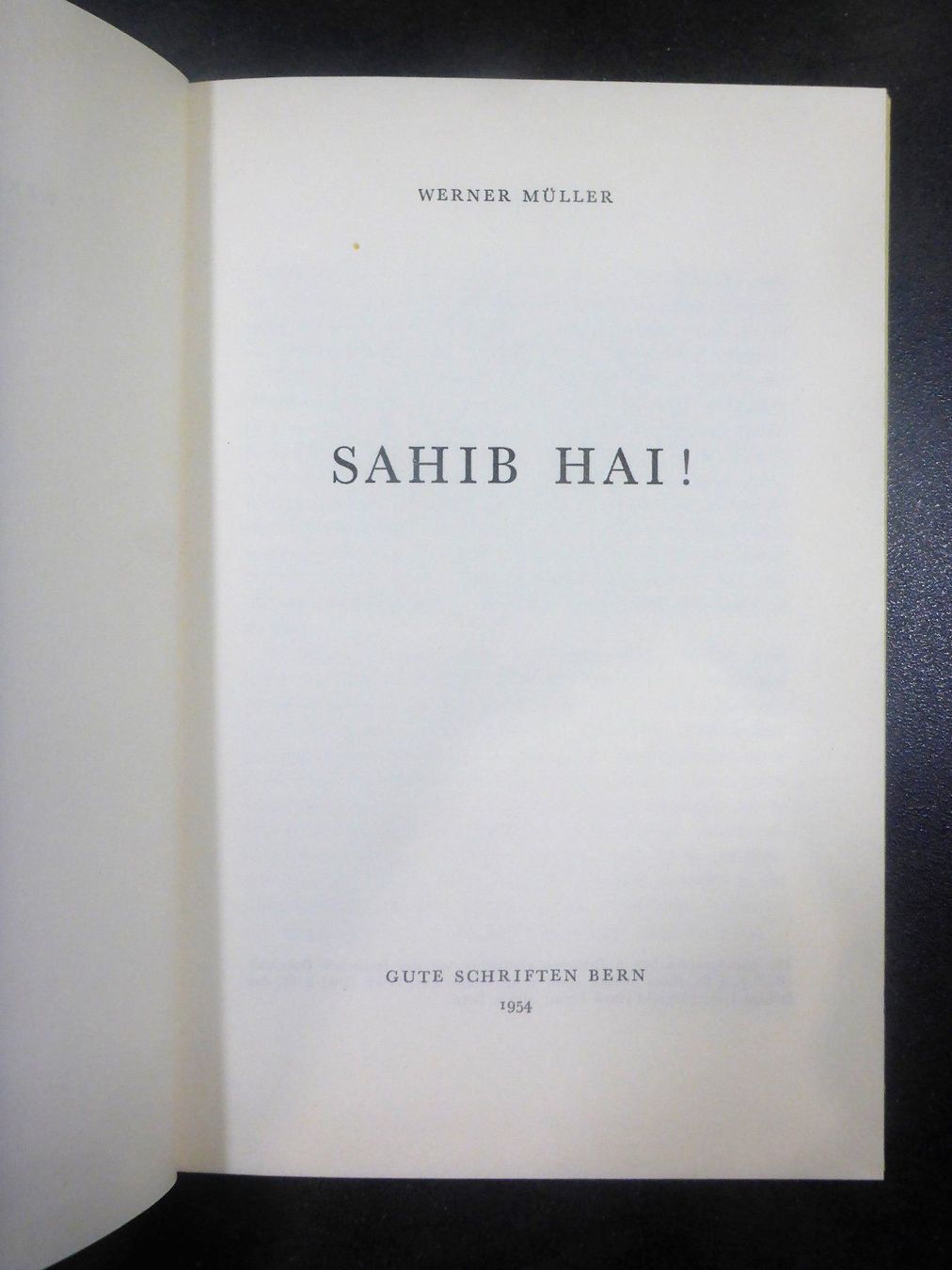 Libri: W.Müller: Sahib hai! – Usato da Jegenstorf venduto da ladoga66 1