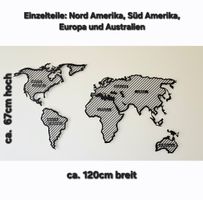 Wanddekoration Weltkarte Metall schwarz 120x67 cm