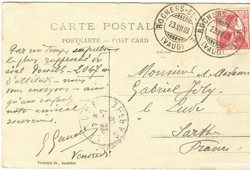 Cartoline postali: Rochers de Naye - au sommet + 1909 – Usato da Emmenbrücke venduto da teestube 1