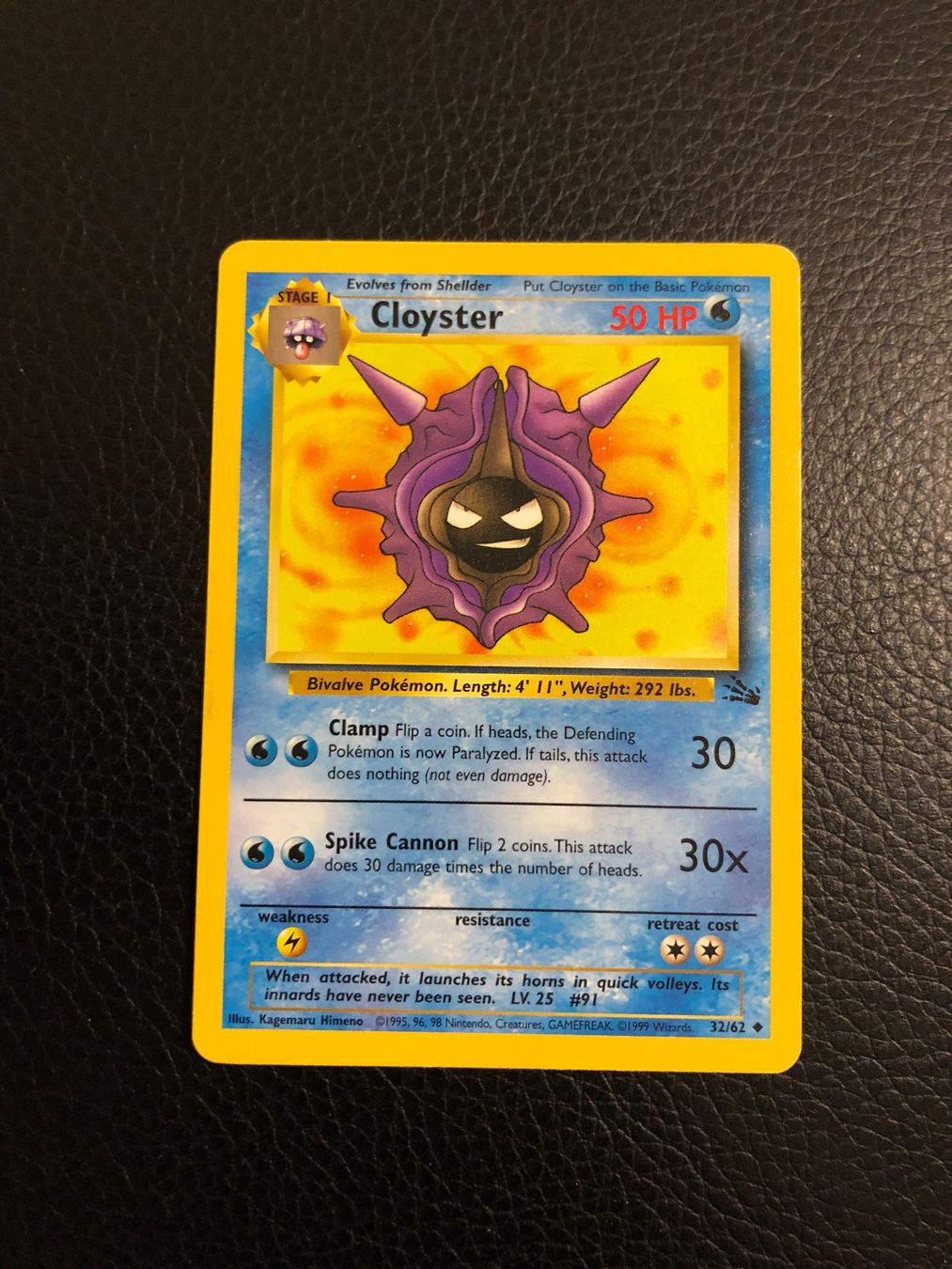 Pokémon Carte collezionabili: Fossil Cloyster 32/62 Ab 1 – Usato da Paradiso venduto da Pkmn10