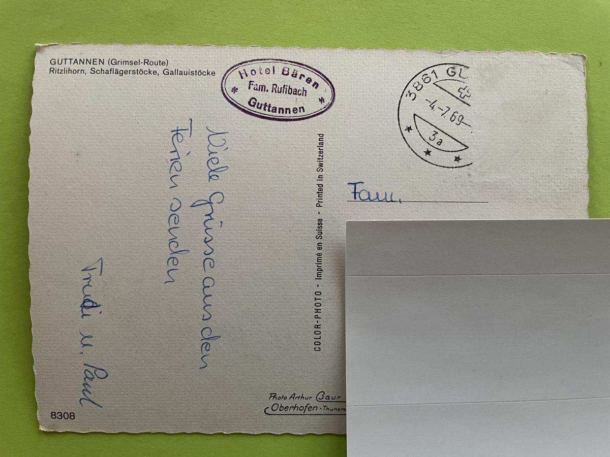 Ansichtskarten: AK von Guttannen Bergpanorama – Gebraucht aus Rümlang von Kartenpost1 1