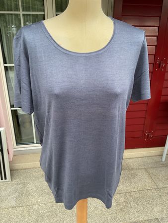 Damen Wolle/ Seide Basic Damen Tshirt XL Jeans Blau