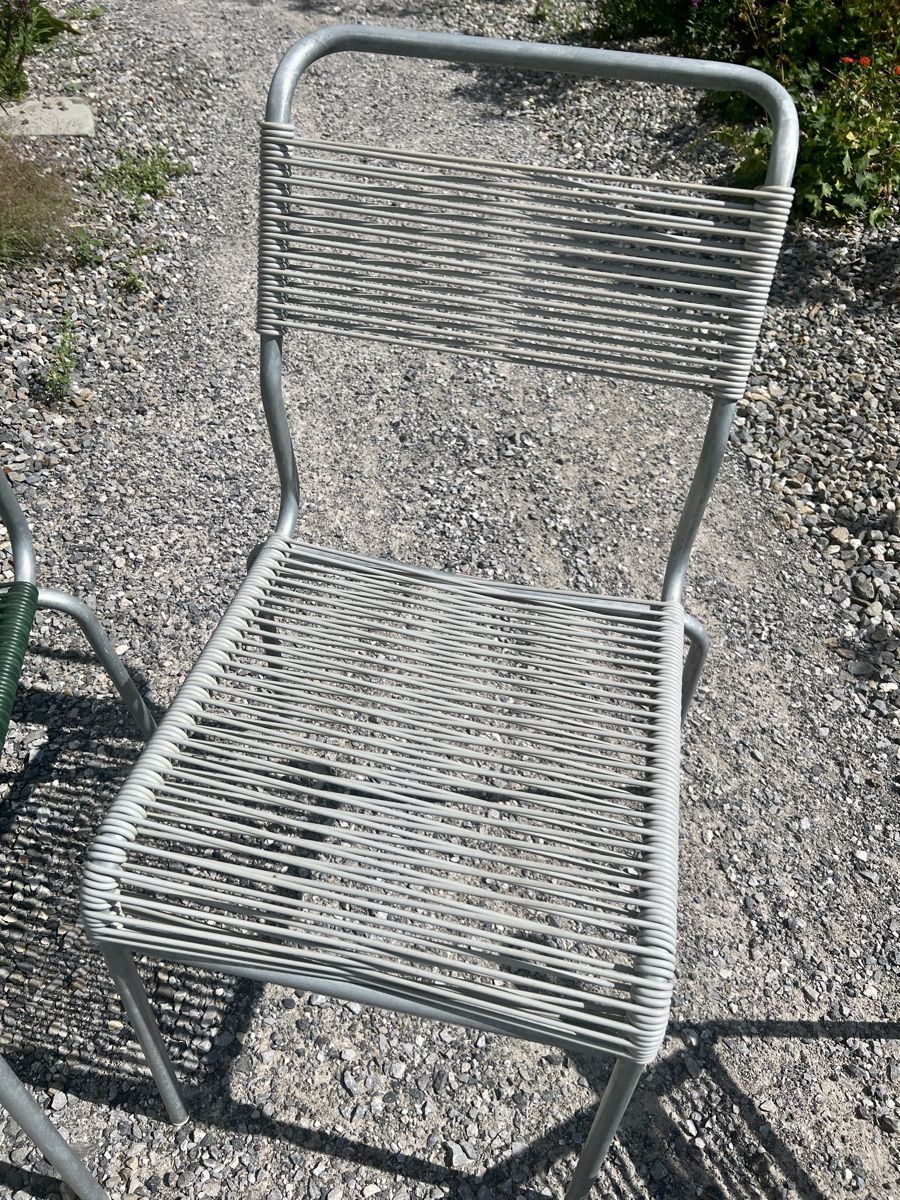 Schaffner Set di tavolo e panche: Schaffner Gartenmöbel Gartentisch mit 4 Stühlen Metall – Usato da Wohlen AG venduto da JoeGreen_1 6