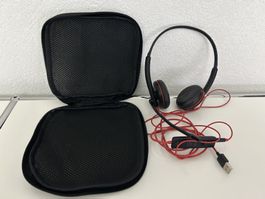 Plantronics Headset mit Mikrofon rot USB Case guter Zustand