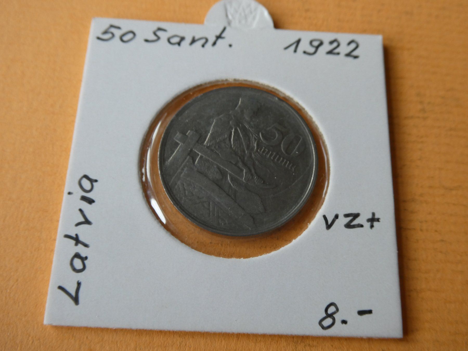 Alle Münzen: Lettland 1922, 50 Santini – Gebraucht aus Hinterforst von Rohusri