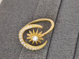 Auralyn Ring Mond - Silber 925 Gold 14K Zirkonia - NEU