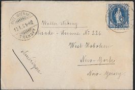 1899 Brief o BIEL/BIENNE - NEW YERSEY 73D Ankunft-o ab 1.-