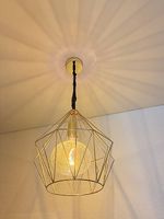 Pendelleuchte, Metallschirm, XL-Textilkabel & LED-Glasbirne