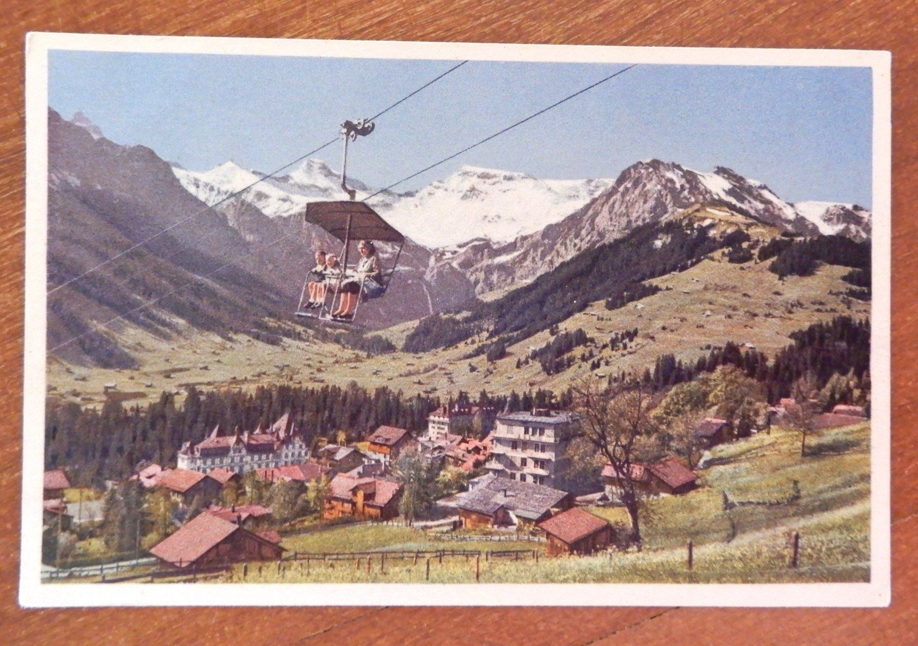 Cartoline postali: Ansichtkarte Sesselbahn Adelboden -Schwandfeldspitz/E.Gyger – Usato da Senèdes venduto da Framboise52