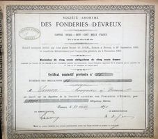 SA des Fonderies d'Evreux SA, Evreux - 1870