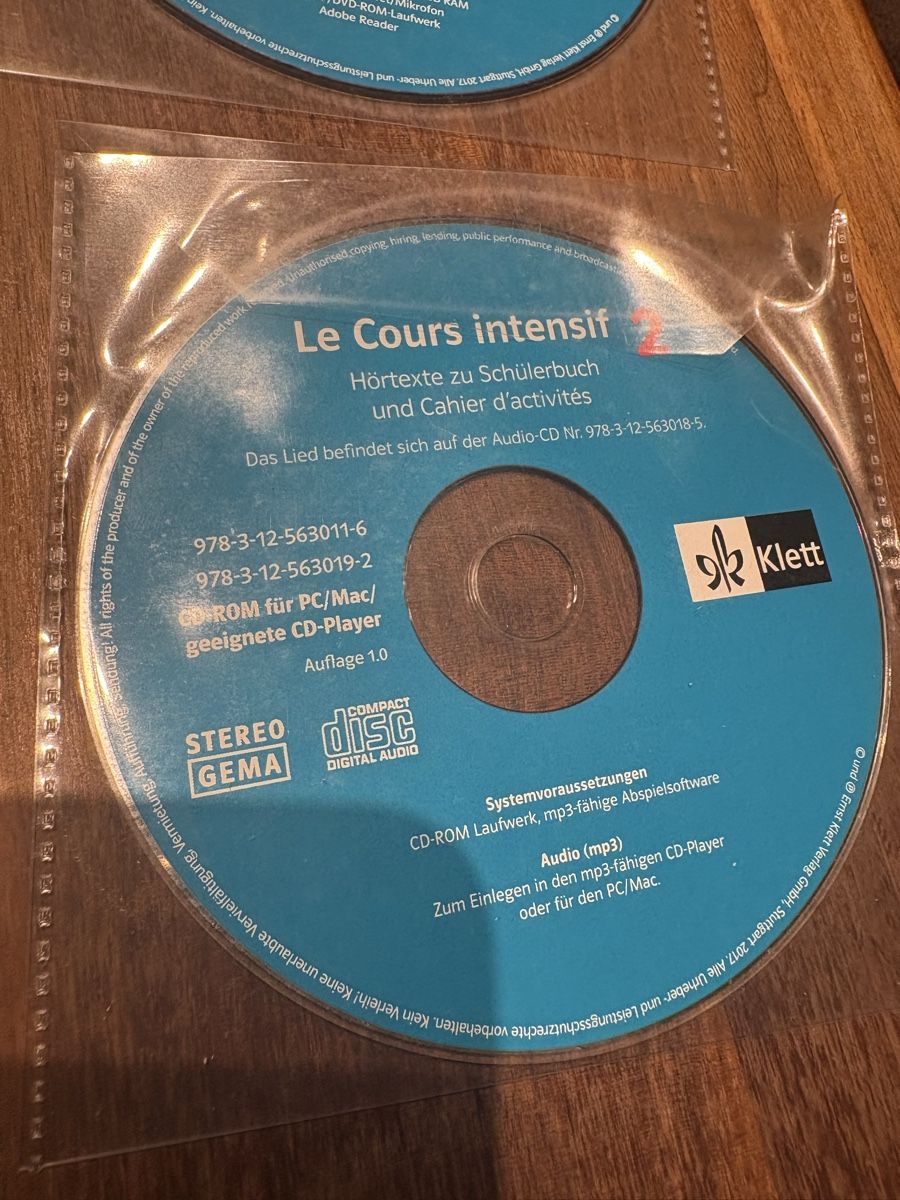 CD & DVD vergini: Le Cours Intensif 2 - Übungssoftware, Hörtexte Klett, CD-Rom – Usato da Beromünster venduto da msklef 6