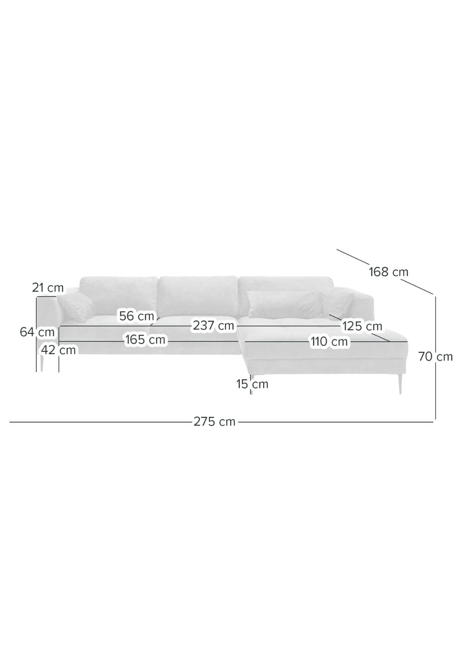 Divani: Studio Copenhagen Ecksofa GAILLON mit Longchair – Nuovo (secondo la descrizione) da Olten venduto da flosflomarkt 4