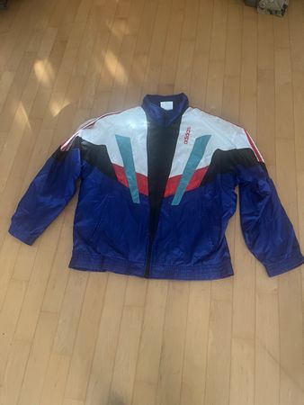 Adidas Trainingsjacke blau weiss rot Grösse L gebraucht