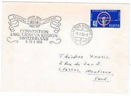 Lettre avec cachet BPA A709 pour Clarens le 9.X.55