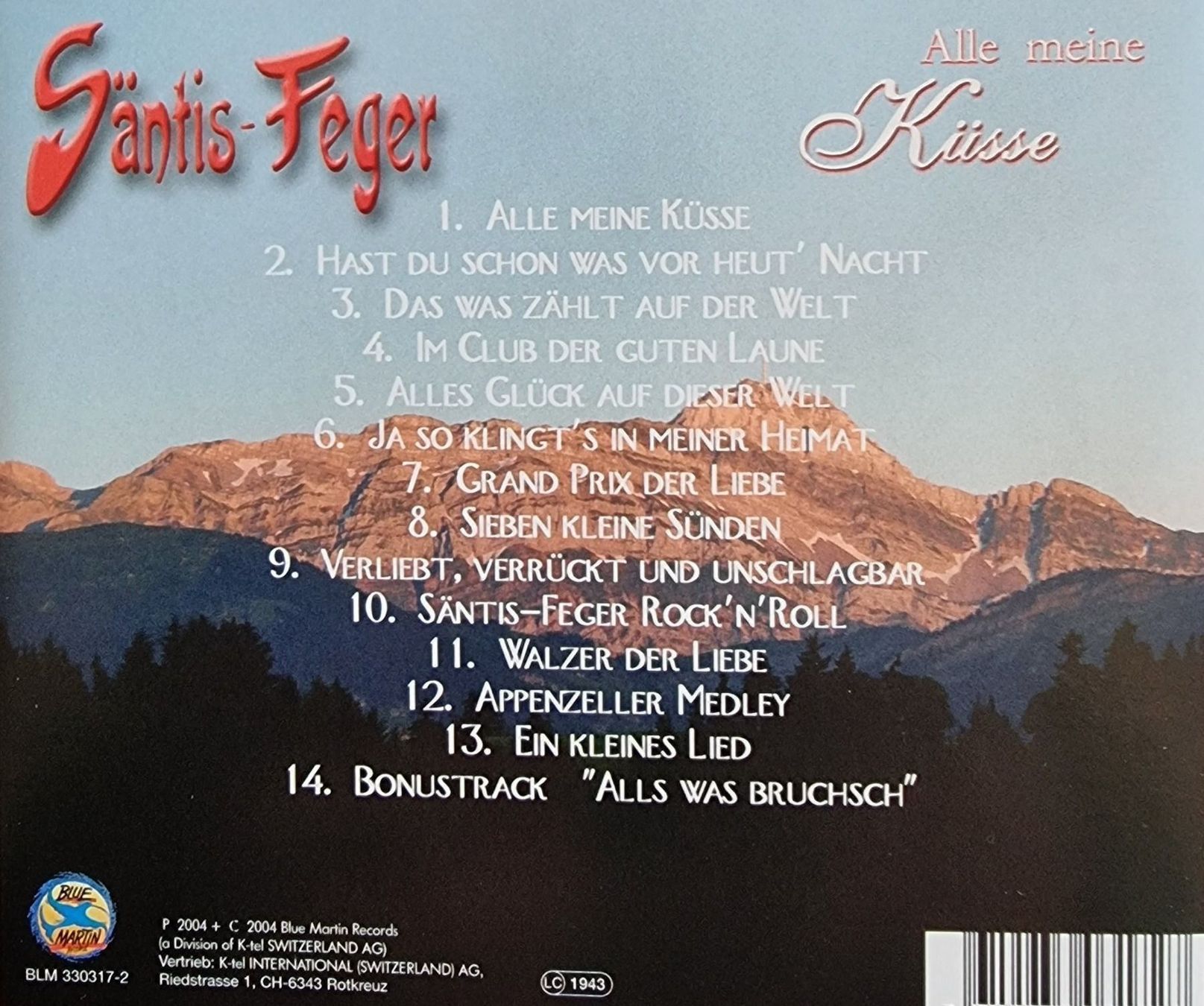CDs: SÄNTIS FEGER - ALLE MEINE KÜSSE - CD – Gebraucht aus Greifensee von scharmant 1