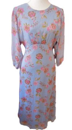 Gr. 34 / 36 VILA Midi-Maxikleid hellblau L123cm s.Masse
