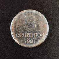 5 Cruzeiros Münze Brasilien 1981